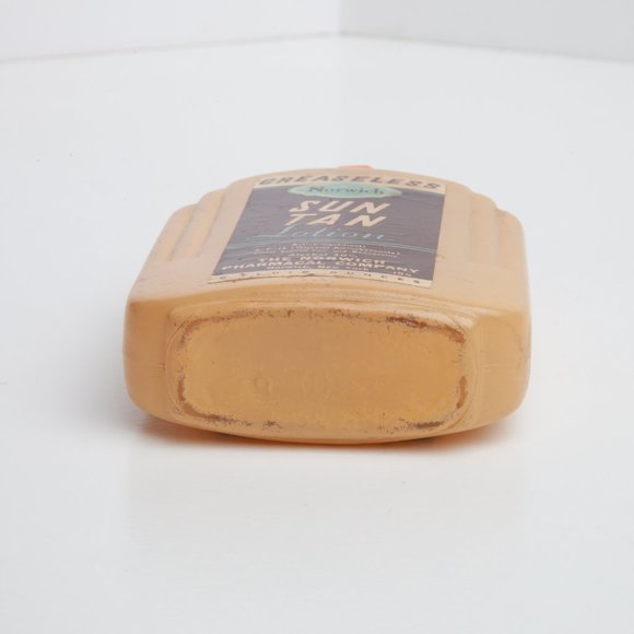 Vintage MCM Glass Bottle  - Norwich Greaseless Sun Tan Lotion - Apothecary Beach - Picture 5 of 14